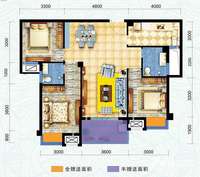 清华苑3室2厅2卫106.2㎡户型图