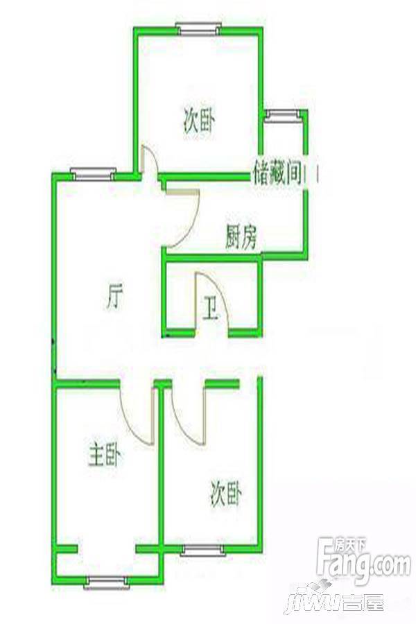 义河嘉苑3室1厅1卫110㎡户型图