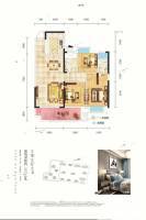 天禧花园3室2厅2卫115.6㎡户型图