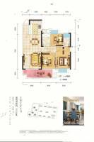 天禧花园3室2厅2卫119.6㎡户型图